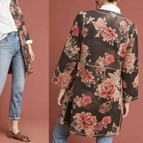 Anthropologie Solitaire Emilie Sueded Kimono Jacket Retail Size S $160 - Picture 2 of 13